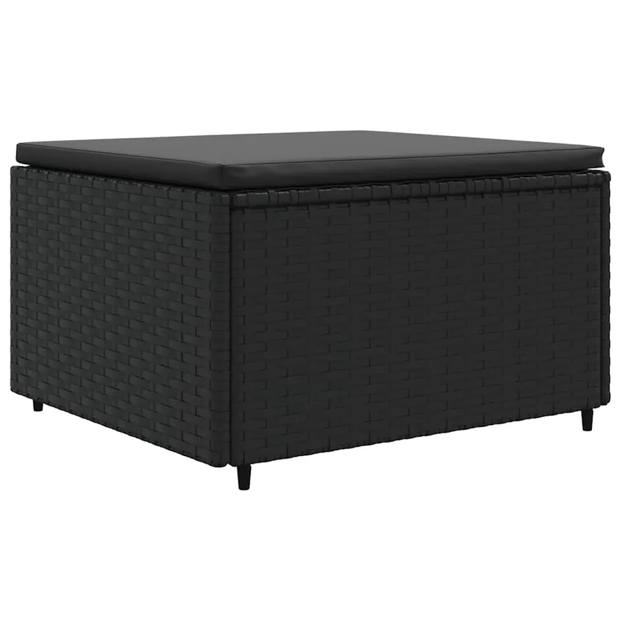 Salon de jardin 8 pcs avec coussins noir résine tressée - 5