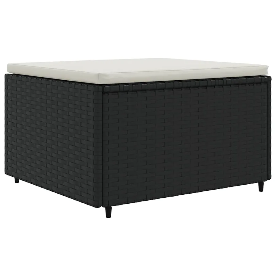 Salon de jardin 6 pcs avec coussins Noir Résine tressée - 5