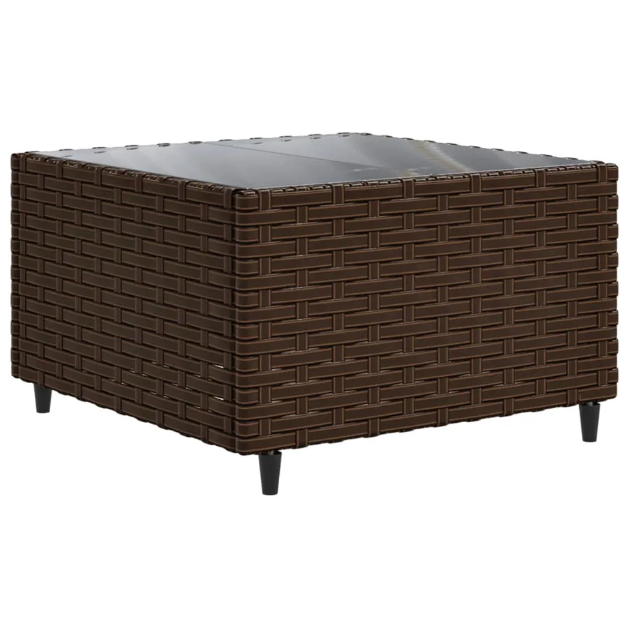 Salon de jardin et coussins 11 pcs marron résine tressée - 5