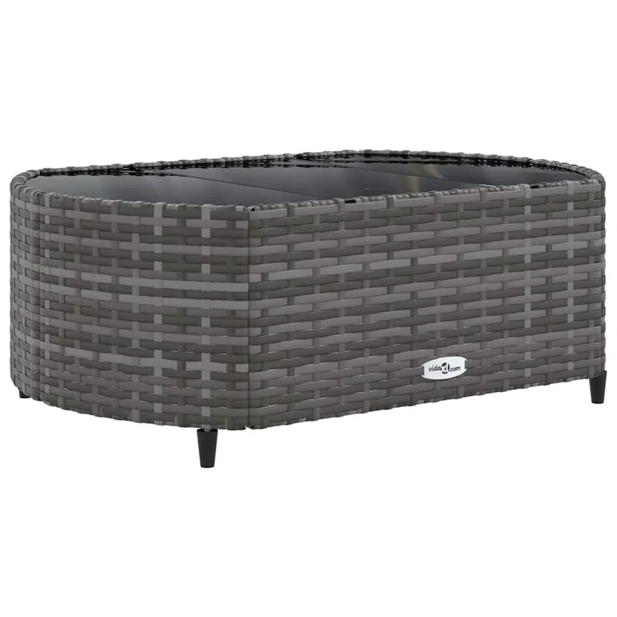 Salon de jardin 5 pcs avec coussins gris résine tressée - 5