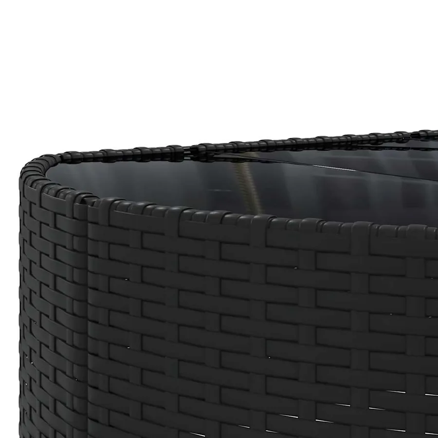 Salon de jardin 6 pcs avec coussins noir résine tressée - 9