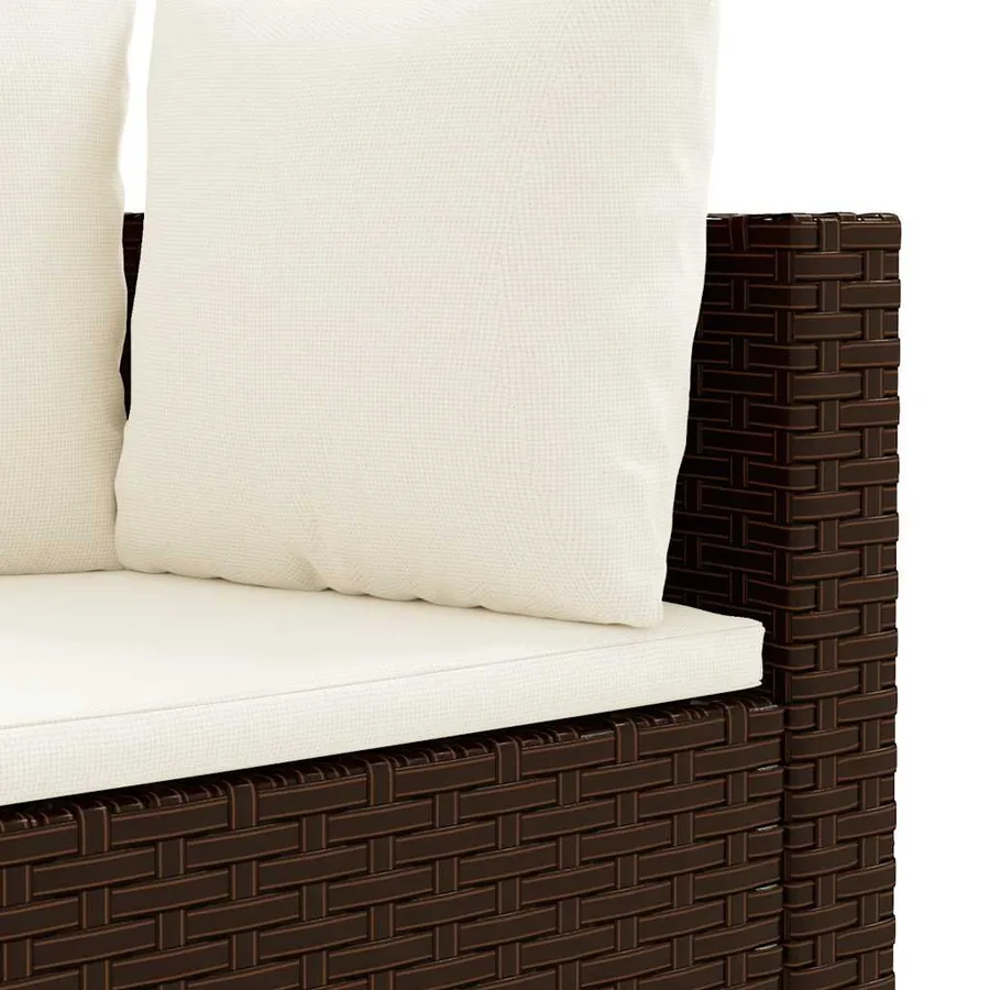 Salon de jardin avec coussins 6 pcs marron résine tressée - 7