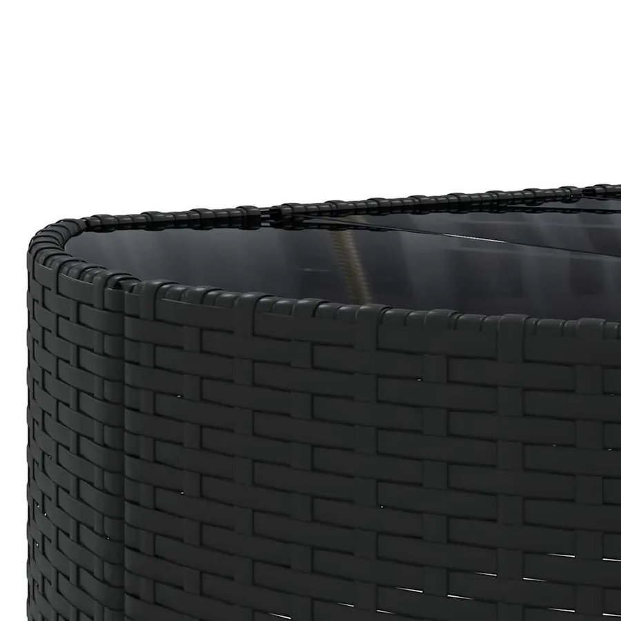 Salon de jardin 5 pcs avec coussins noir résine tressée - 8