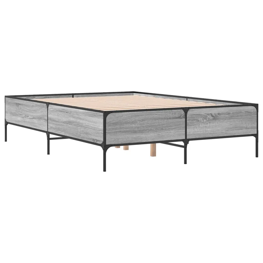 Cadre de lit sans matelas sonoma gris 120x190 cm - 3