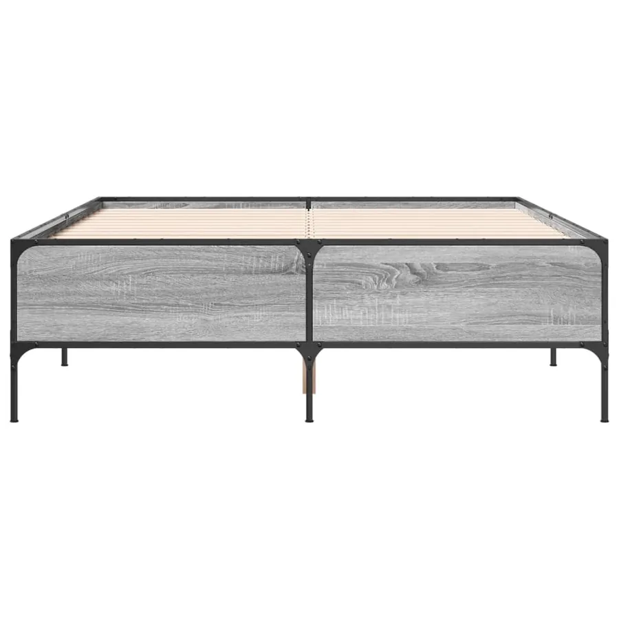 Cadre de lit sans matelas sonoma gris 120x190 cm - 4