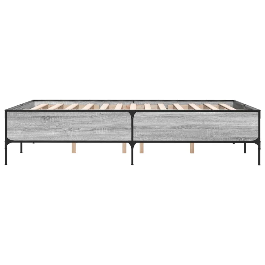Cadre de lit sans matelas sonoma gris 120x190 cm - 5