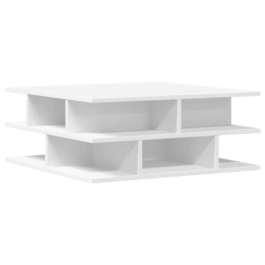 Table basse blanc 70x70x29 cm bois d'ingénierie - 2
