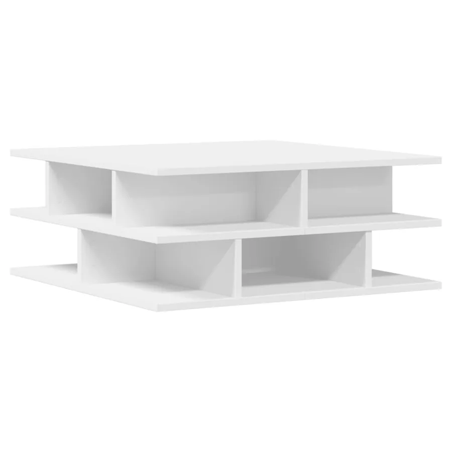 Table basse blanc 70x70x29 cm bois d'ingénierie - 7