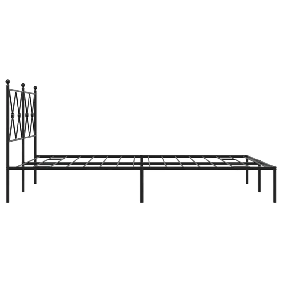 Cadre de lit métal sans matelas avec tête de lit noir 140x190cm - 5