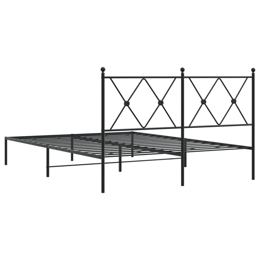 Cadre de lit métal sans matelas avec tête de lit noir 140x190cm - 6