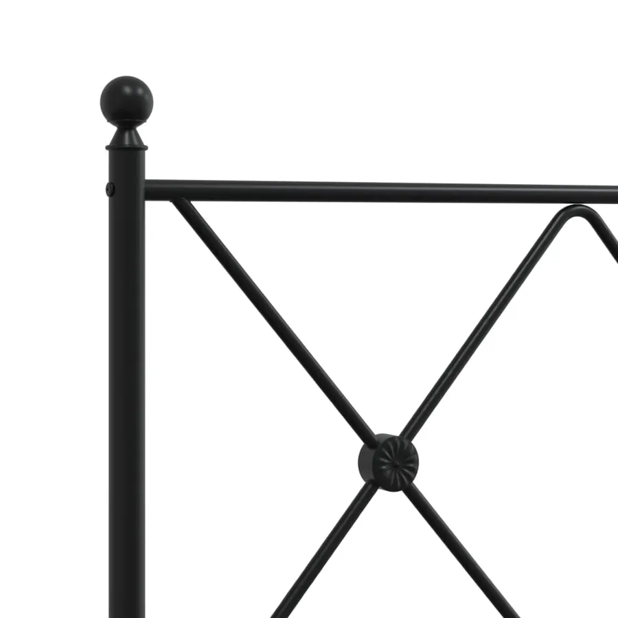 Cadre de lit métal sans matelas avec tête de lit noir 140x190cm - 7