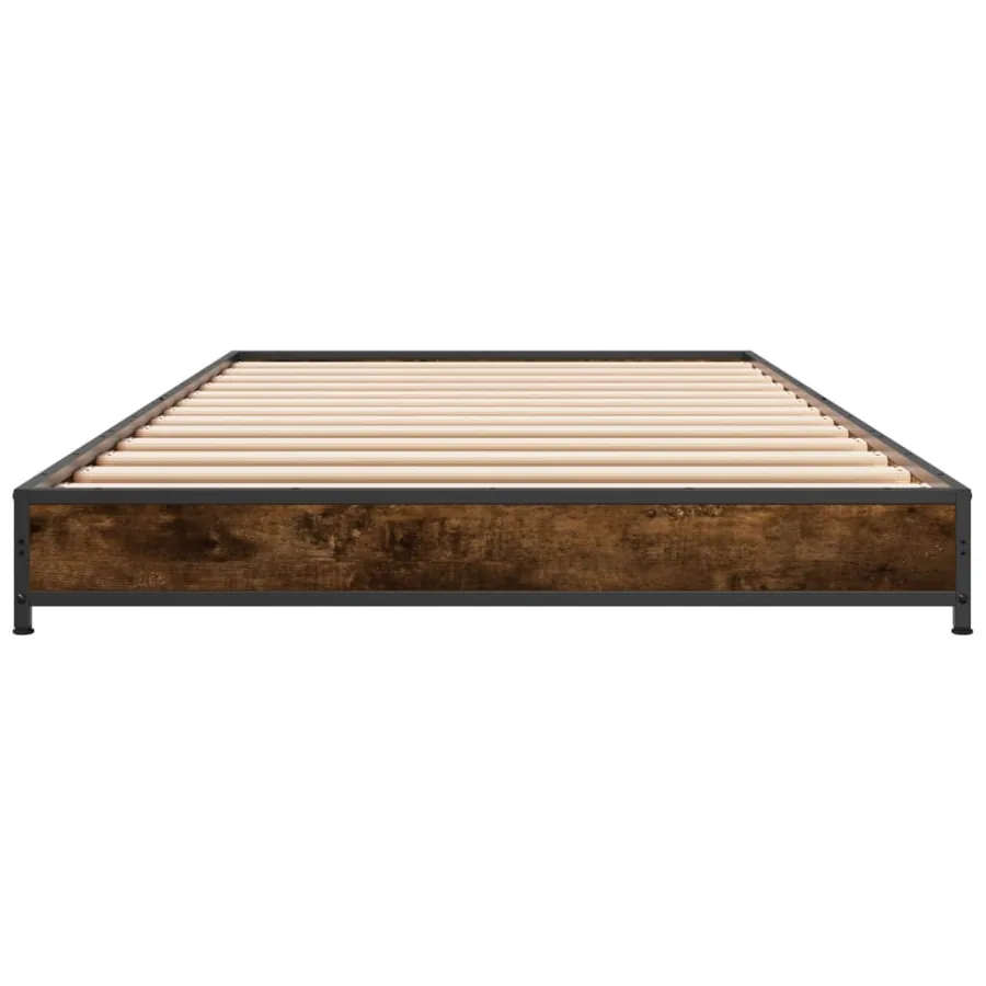 Cadre de lit sans matelas chêne fumé 100x200 cm - 4