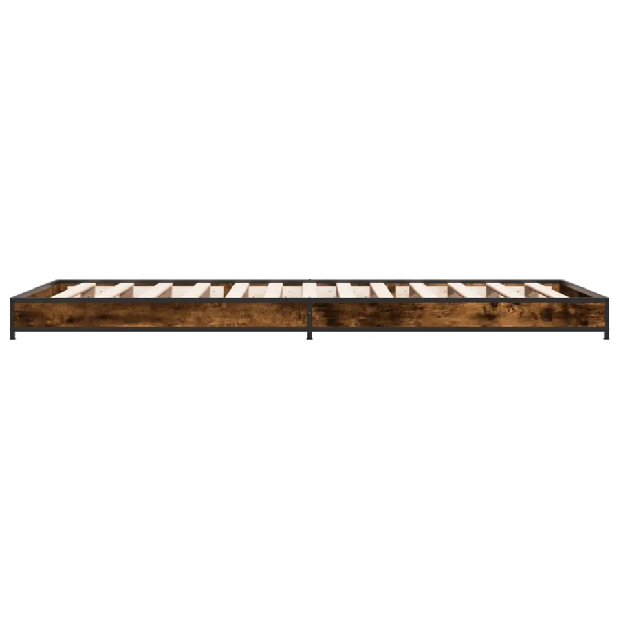 Cadre de lit sans matelas chêne fumé 100x200 cm - 5