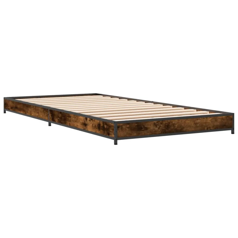 Cadre de lit sans matelas chêne fumé 100x200 cm - 6