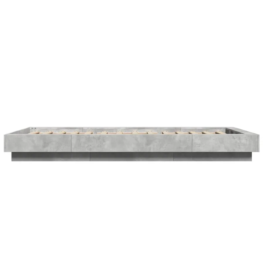 Cadre de lit sans matelas gris béton 90x190 cm - 5