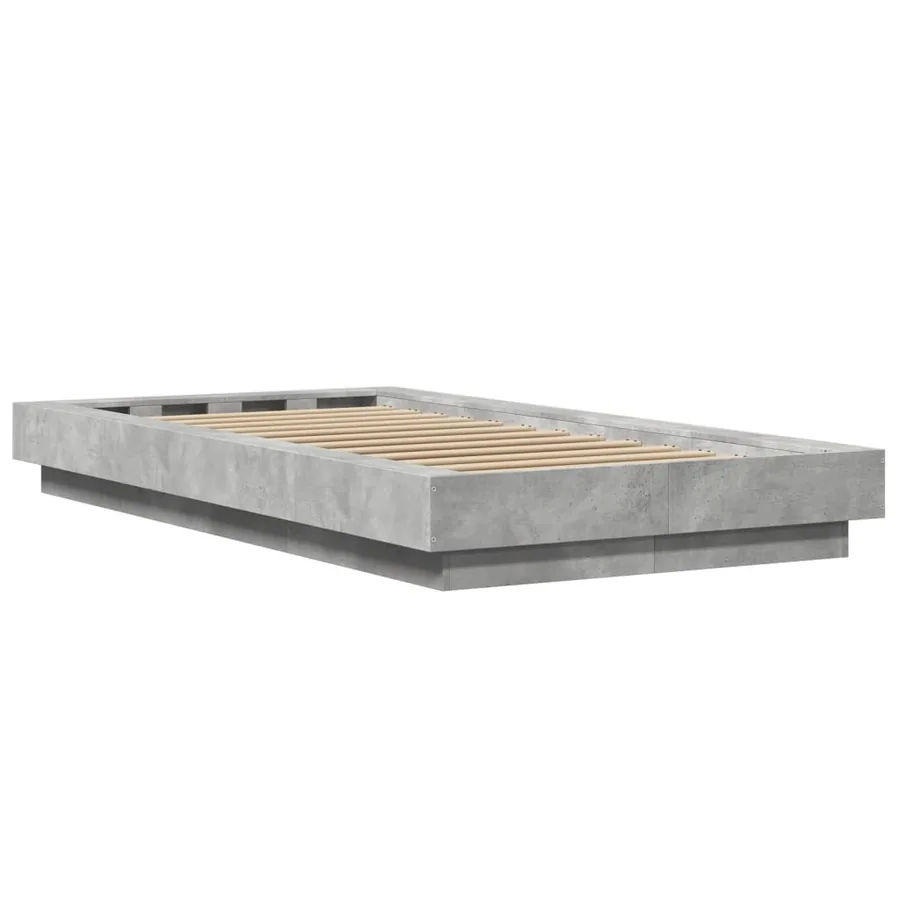 Cadre de lit sans matelas gris béton 90x190 cm - 6