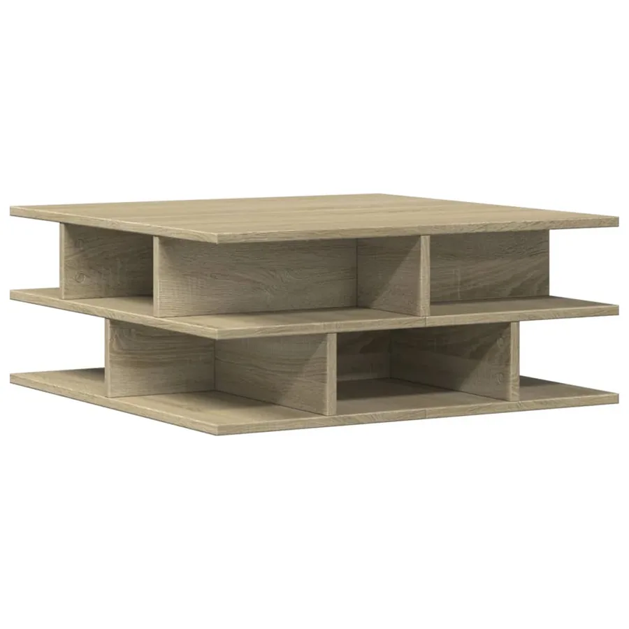 Table basse chêne sonoma 70x70x29 cm bois d'ingénierie - 2