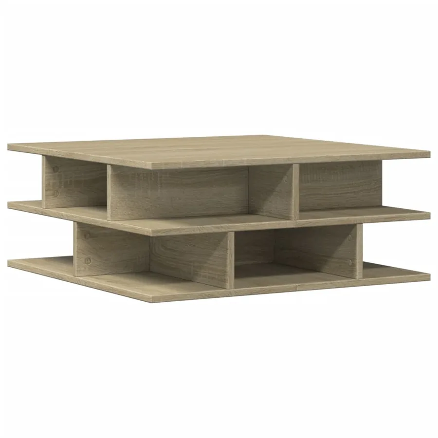 Table basse chêne sonoma 70x70x29 cm bois d'ingénierie - 7