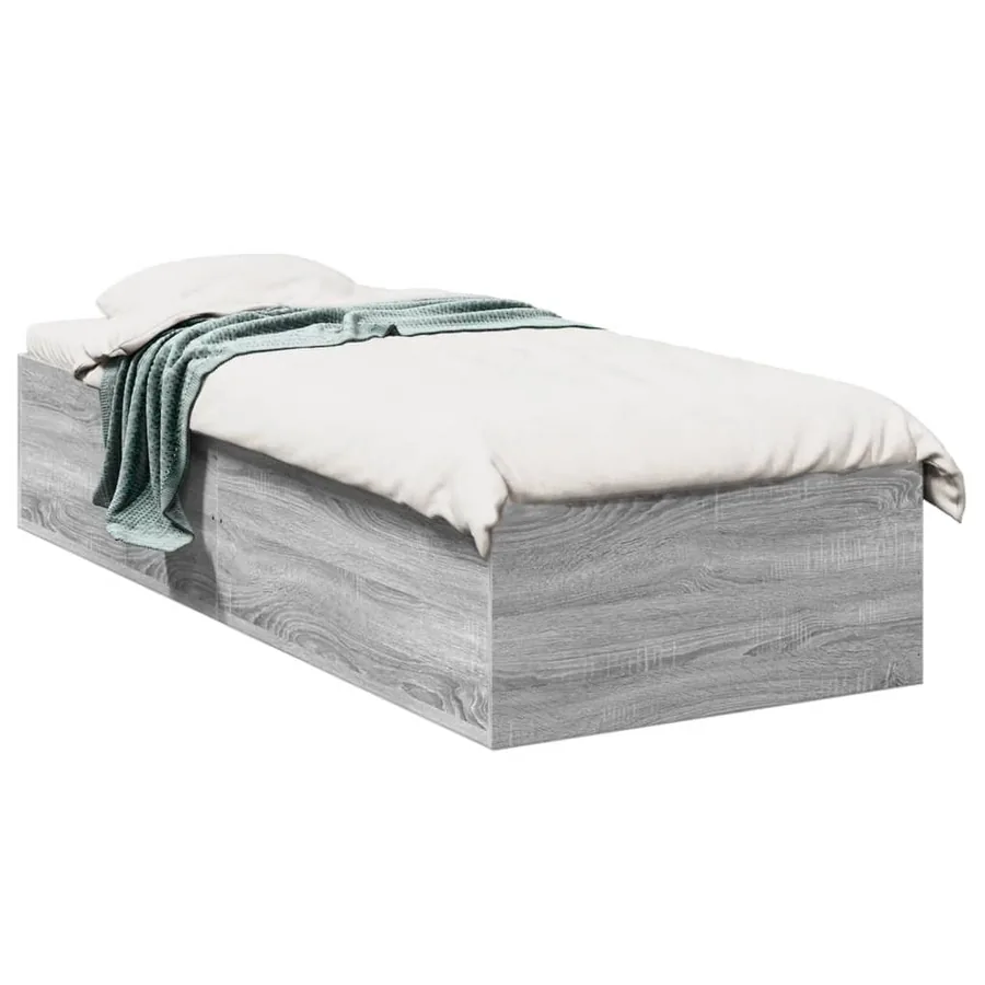 Cadre de lit sans matelas sonoma gris 90x190 cm - 2