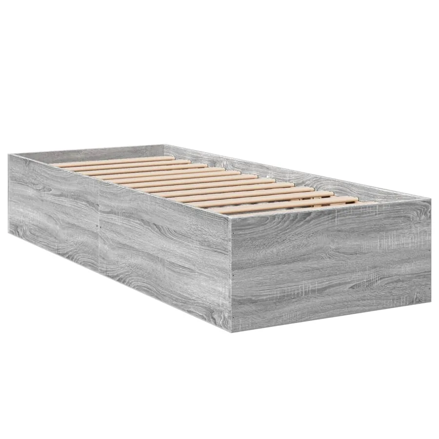 Cadre de lit sans matelas sonoma gris 90x190 cm - 6