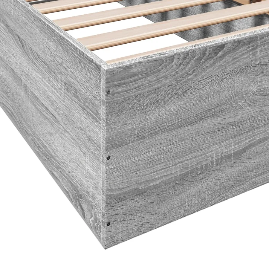 Cadre de lit sans matelas sonoma gris 90x190 cm - 8