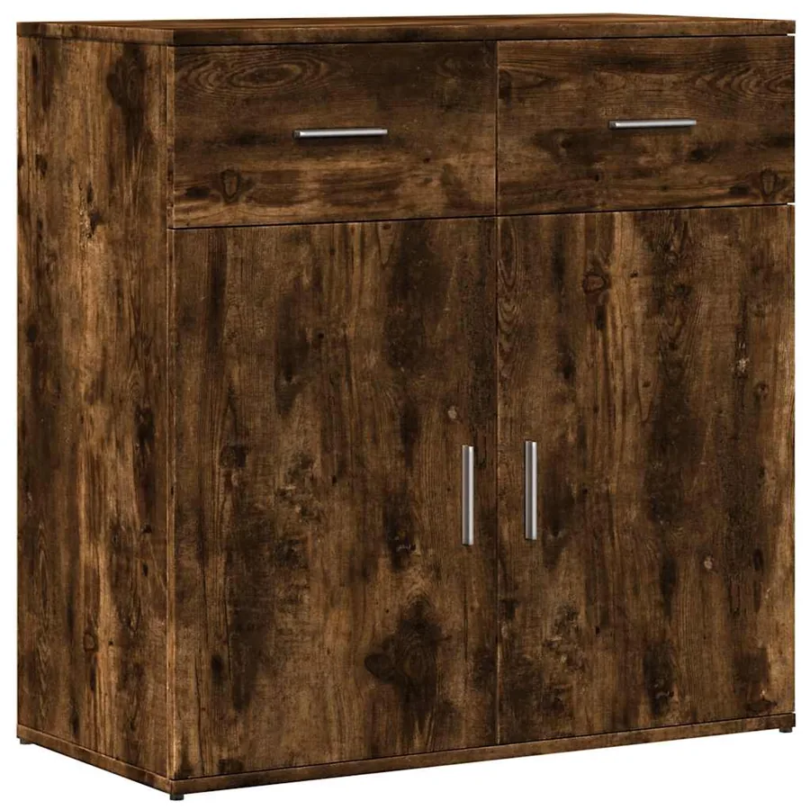 Buffets 2 pcs chêne fumé 79x38x80 cm bois d'ingénierie - 4