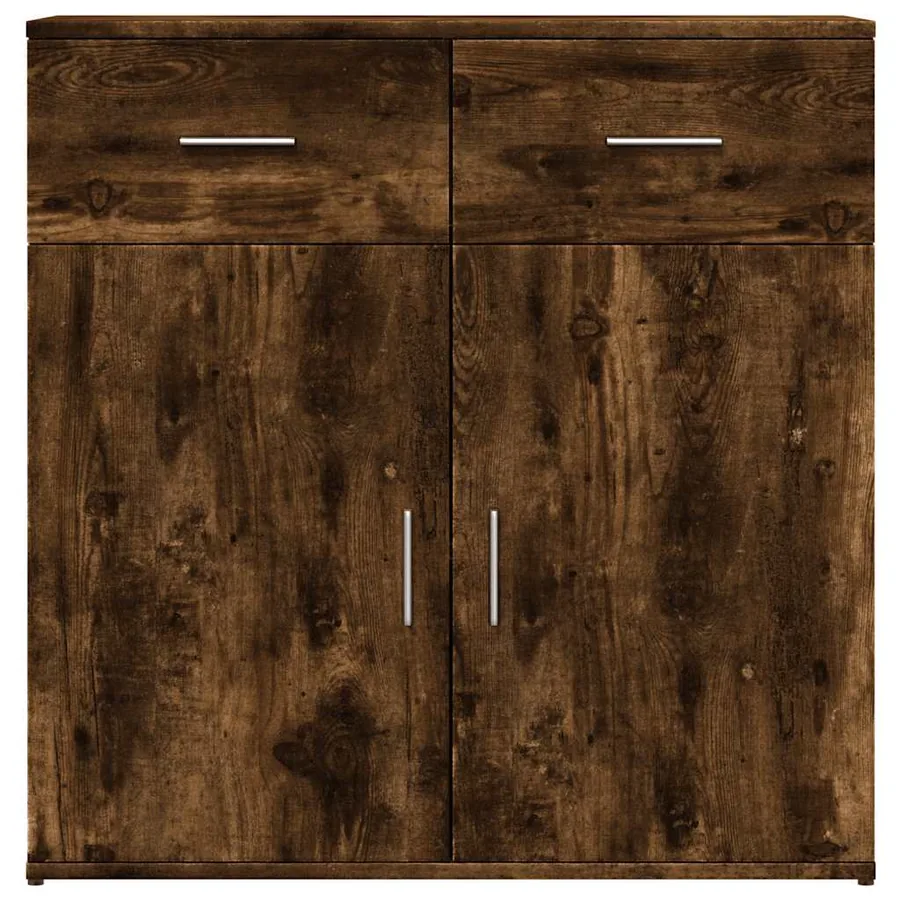 Buffets 2 pcs chêne fumé 79x38x80 cm bois d'ingénierie - 5