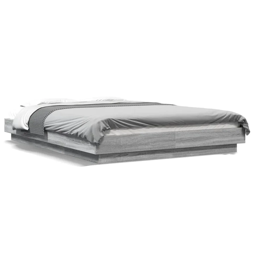 Cadre de lit sans matelas sonoma gris 140x190 cm - 2