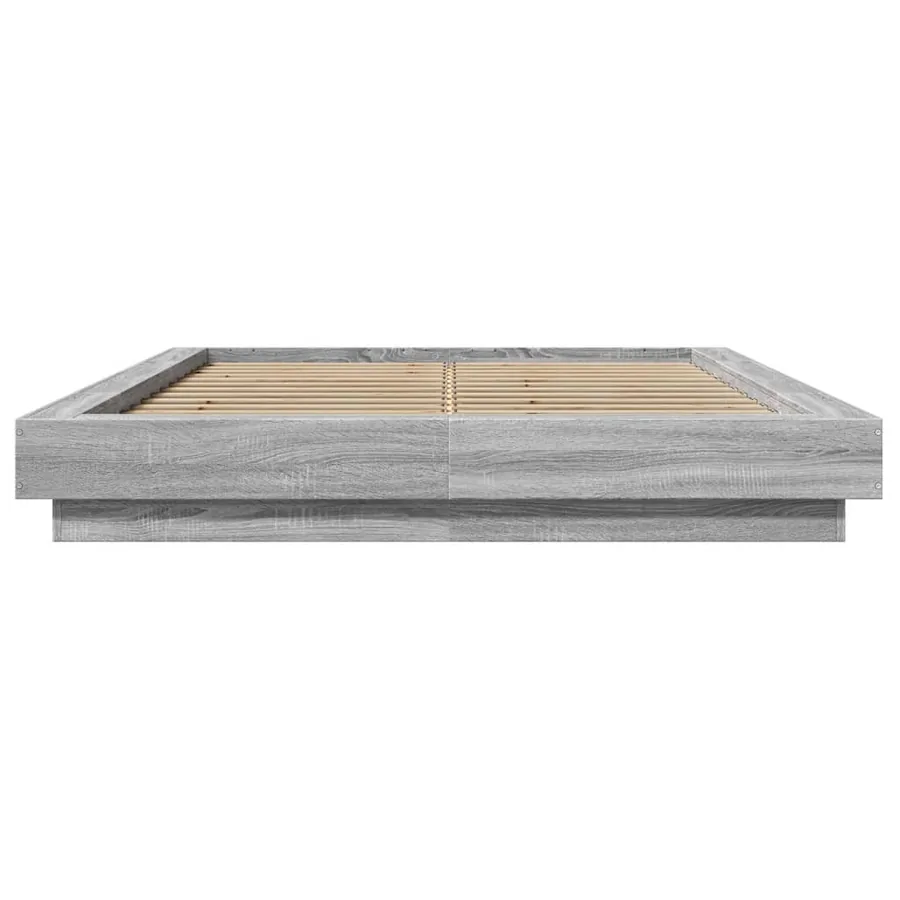 Cadre de lit sans matelas sonoma gris 140x190 cm - 4