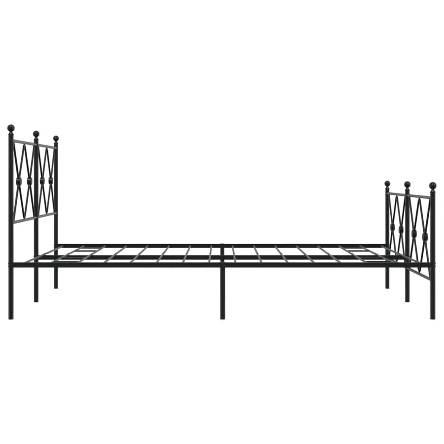 Cadre de lit métal sans matelas avec pied de lit noir 140x200cm - 5