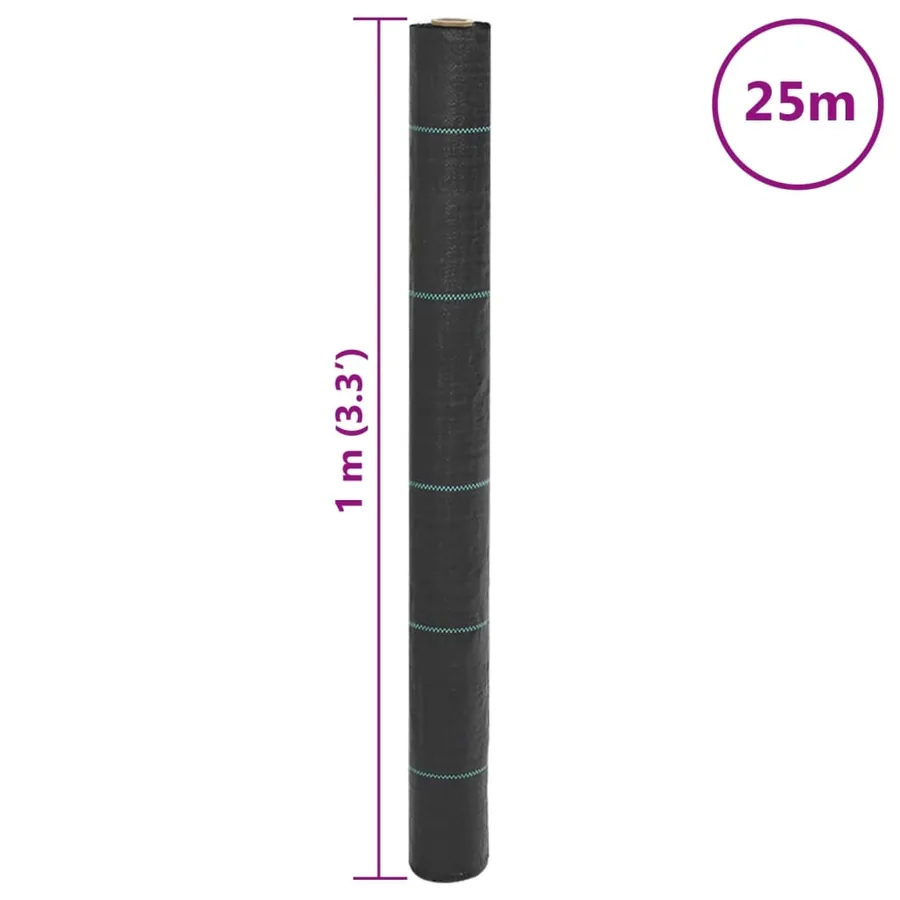 Membrane anti-mauvaises herbes noir 1x25 m PP - 8