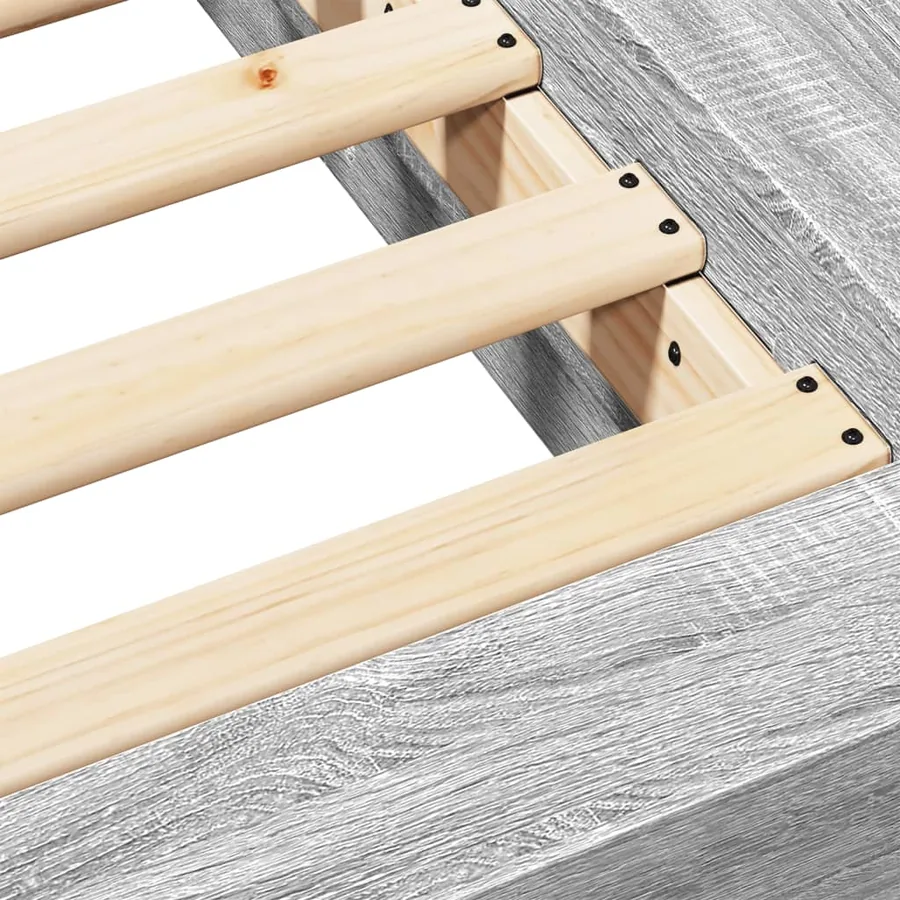 Cadre de lit sans matelas sonoma gris 120x190 cm - 8
