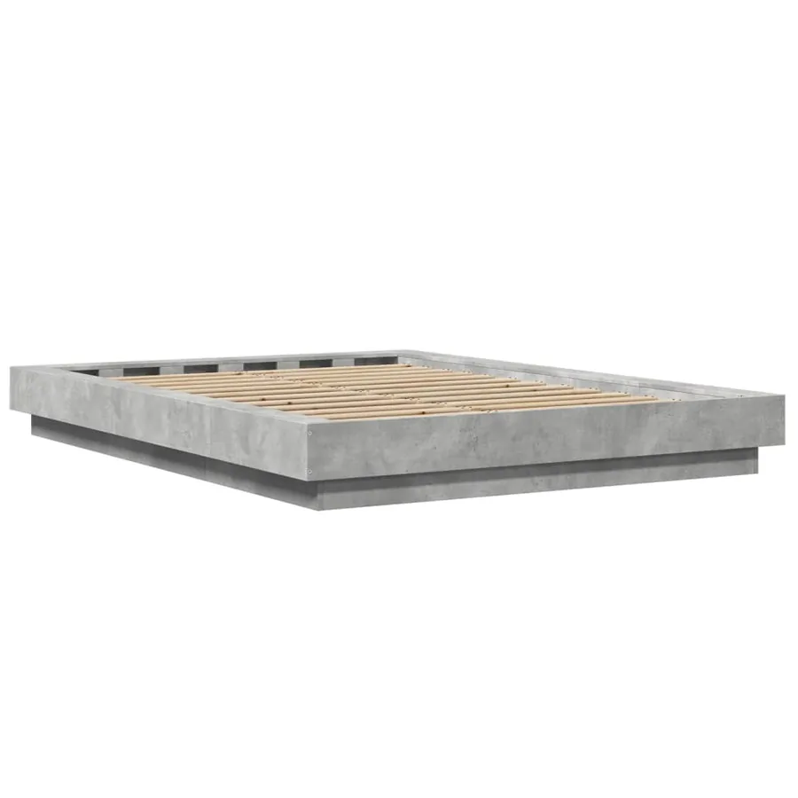 Cadre de lit sans matelas gris béton 120x190 cm - 6