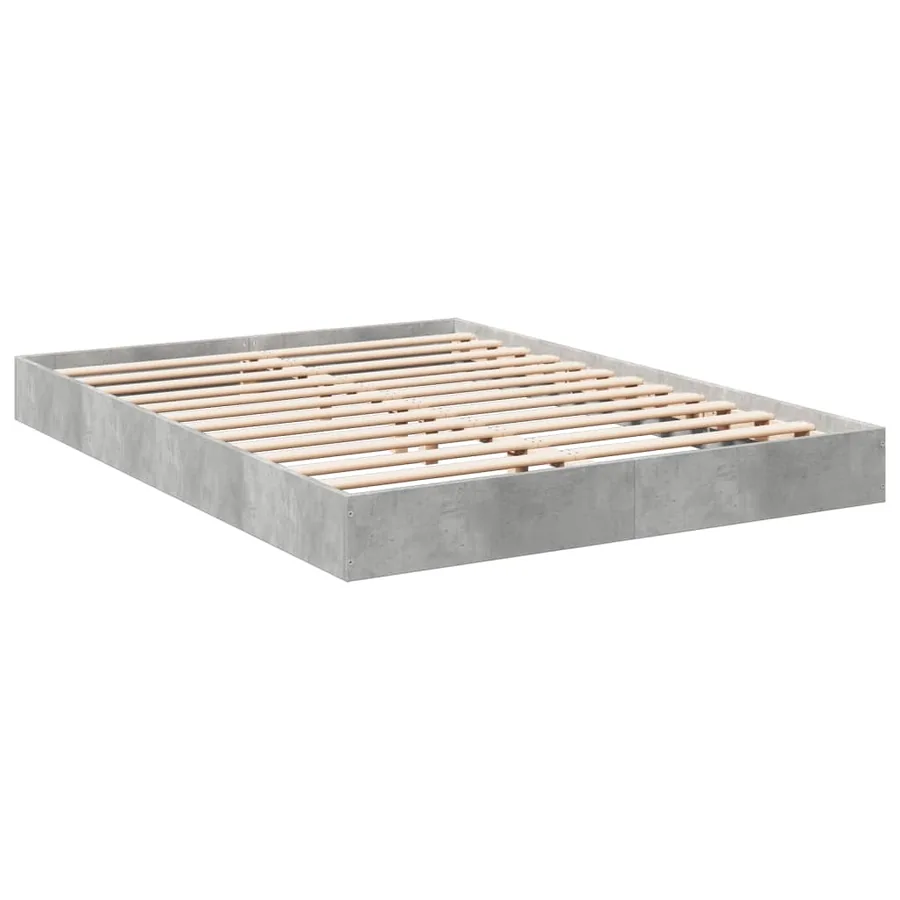 Cadre de lit sans matelas gris béton 140x200 cm - 3