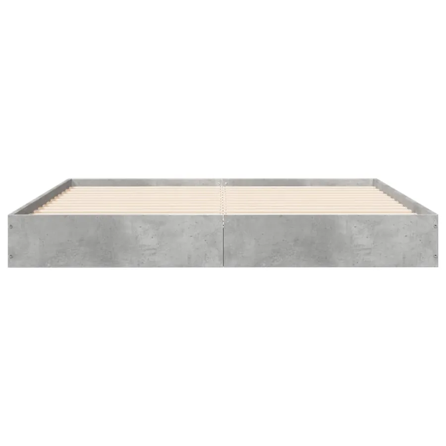 Cadre de lit sans matelas gris béton 140x200 cm - 4