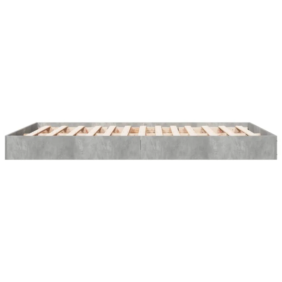 Cadre de lit sans matelas gris béton 140x200 cm - 5