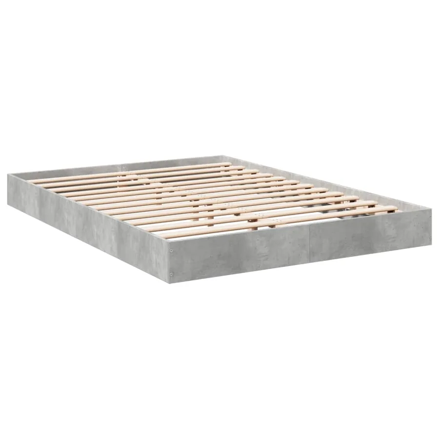 Cadre de lit sans matelas gris béton 140x200 cm - 6