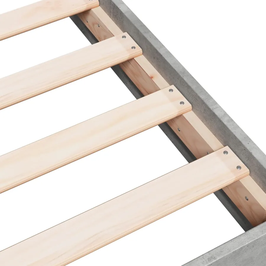 Cadre de lit sans matelas gris béton 140x200 cm - 7