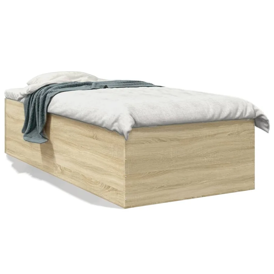 Cadre de lit sans matelas chêne sonoma 90x190 cm - 2