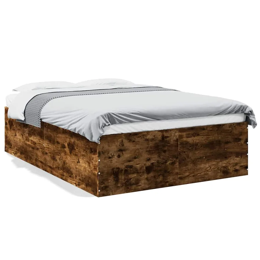 Cadre de lit sans matelas chêne fumé 120x200 cm - 2