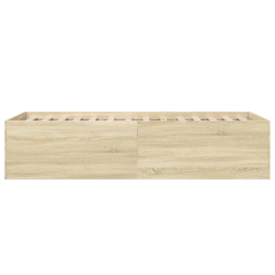 Cadre de lit sans matelas chêne sonoma 75x190 cm - 5