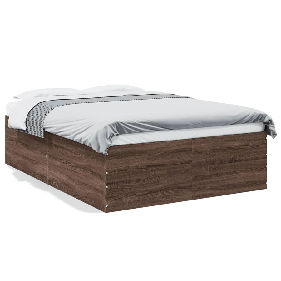 Cadre de lit sans matelas chêne marron 120x200 cm - 2