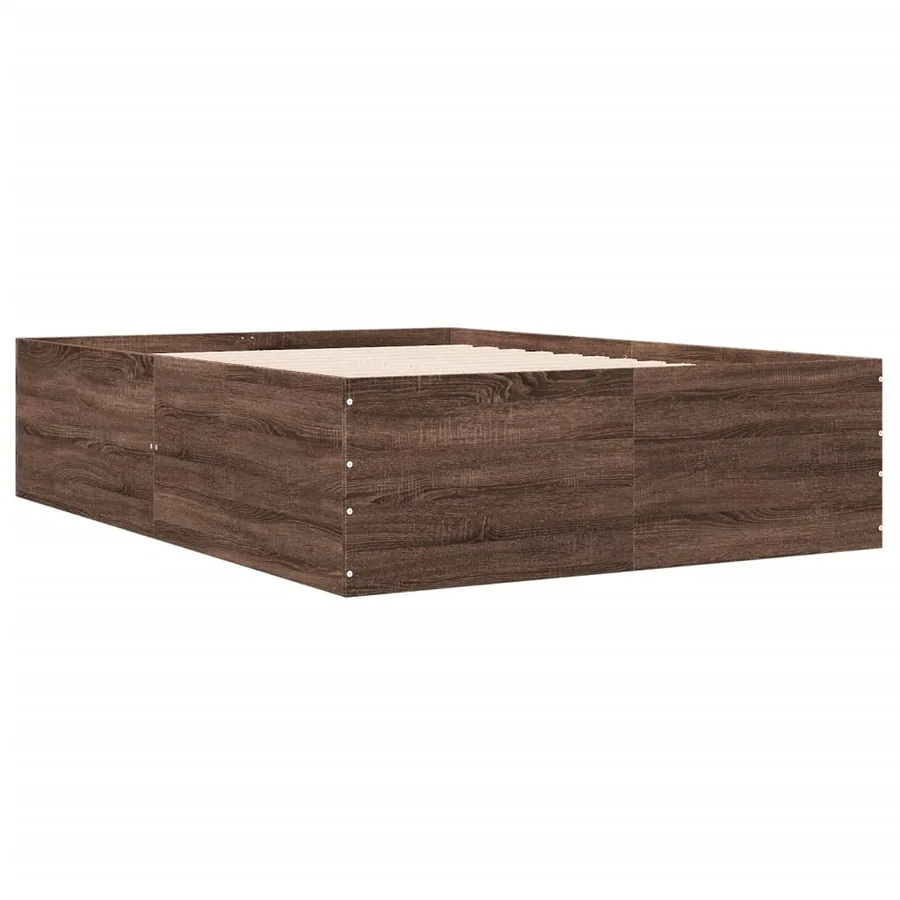 Cadre de lit sans matelas chêne marron 120x200 cm - 3