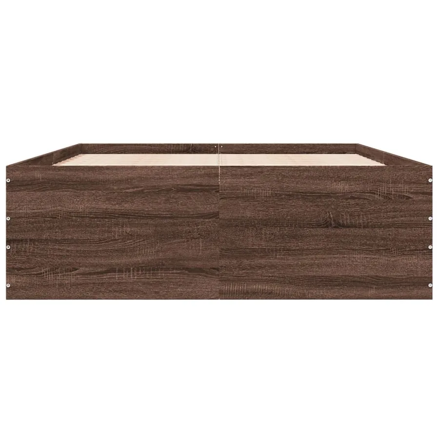 Cadre de lit sans matelas chêne marron 120x200 cm - 4