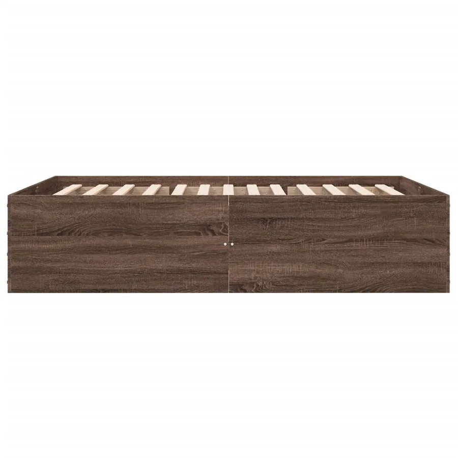 Cadre de lit sans matelas chêne marron 120x200 cm - 5