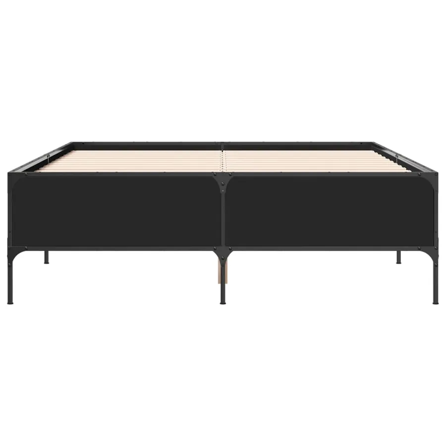 Cadre de lit sans matelas noir 160x200 cm - 4