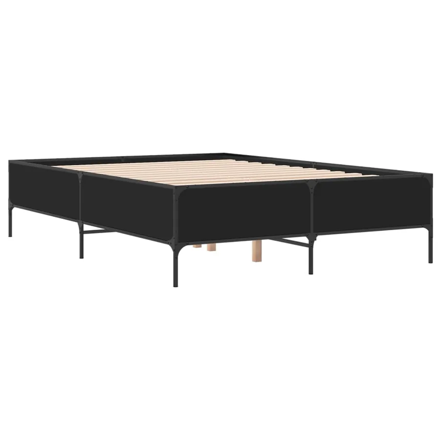 Cadre de lit sans matelas noir 160x200 cm - 6