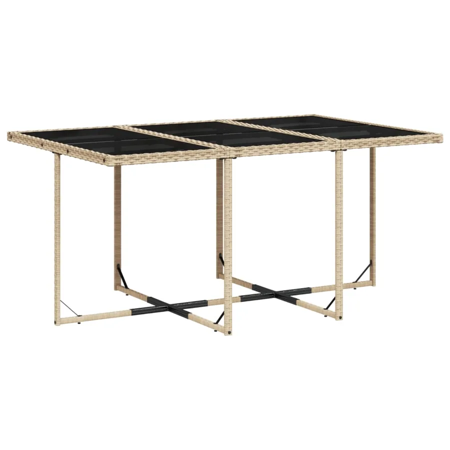Ensemble à manger de jardin coussins 7 pcs mélange beige rotin - 4