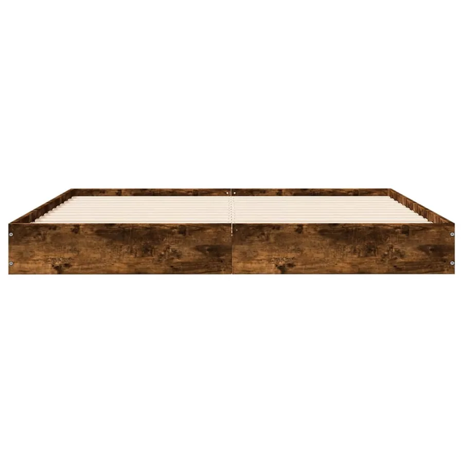 Cadre de lit sans matelas chêne fumé 160x200 cm bois ingénierie - 4