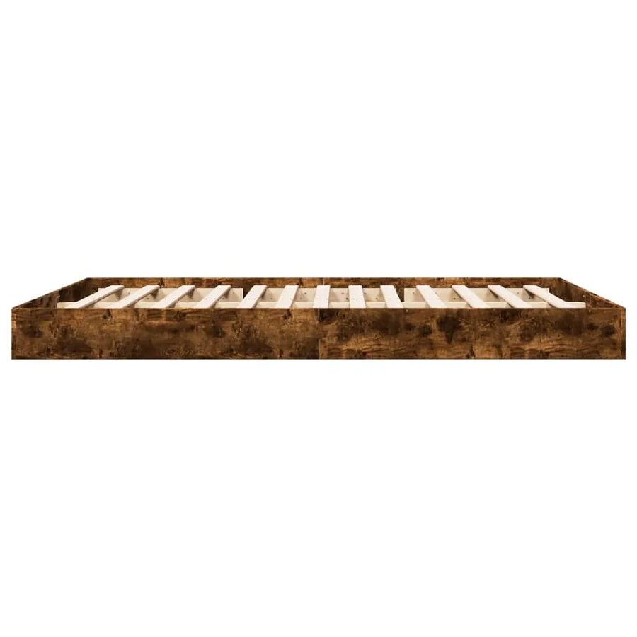 Cadre de lit sans matelas chêne fumé 160x200 cm bois ingénierie - 5